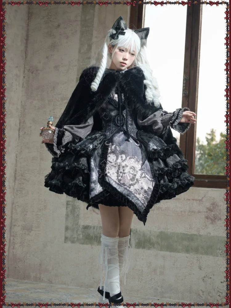[In-Stock Discount] Yingshuo Love Werewolf Game Gothic Dark Fairy Tale Heavy Craft Dress Original Lolita
