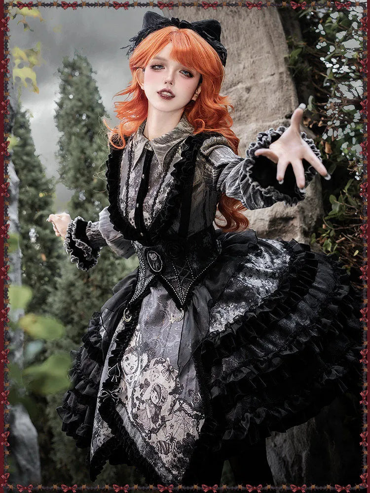 [In-Stock Discount] Yingshuo Love Werewolf Game Gothic Dark Fairy Tale Heavy Craft Dress Original Lolita