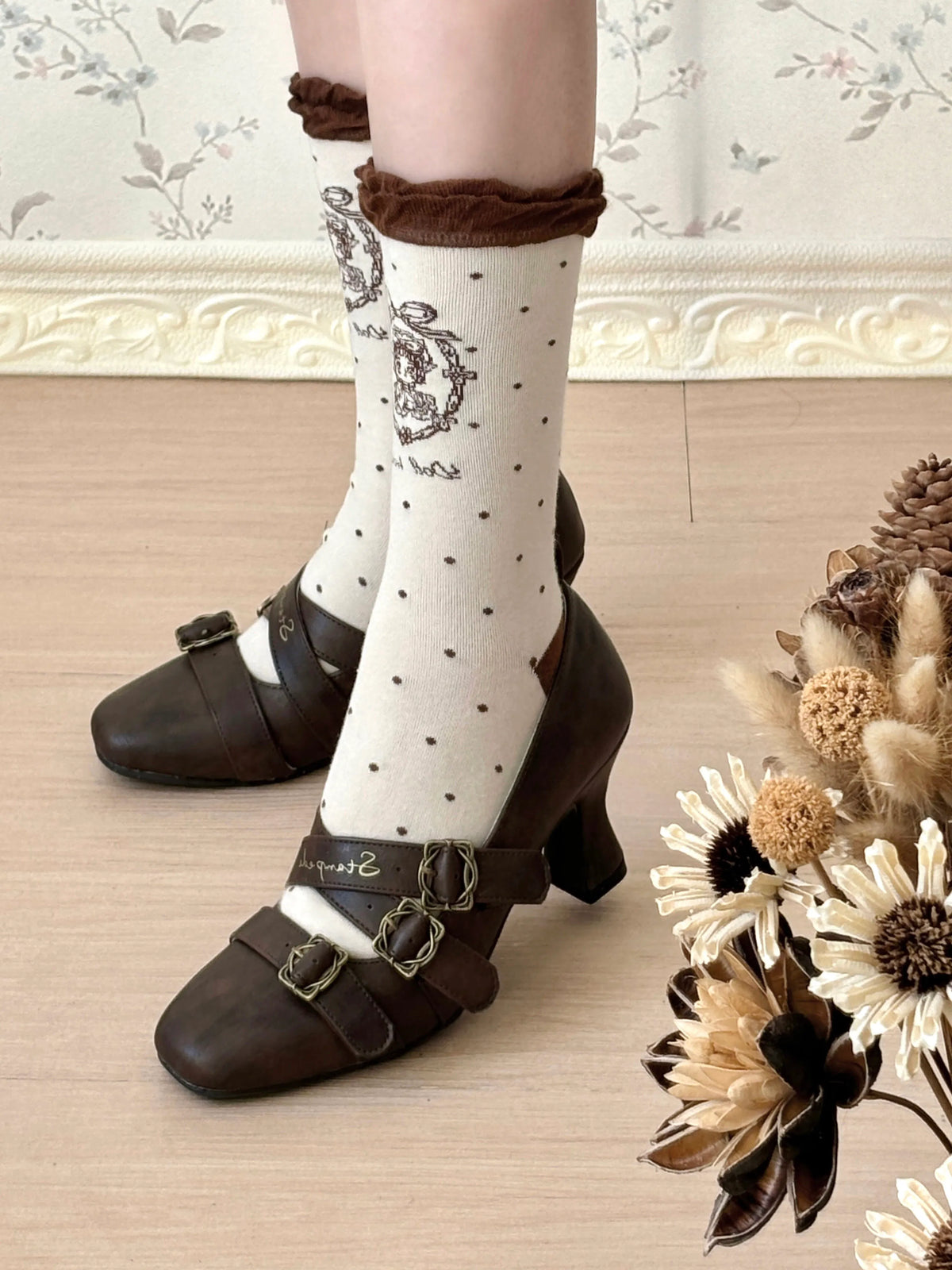 [In Stock] Banxian Shi Dita Original CLA-style Elegant Wine Glass Heel Lolita Shoes Square Toe High Heels