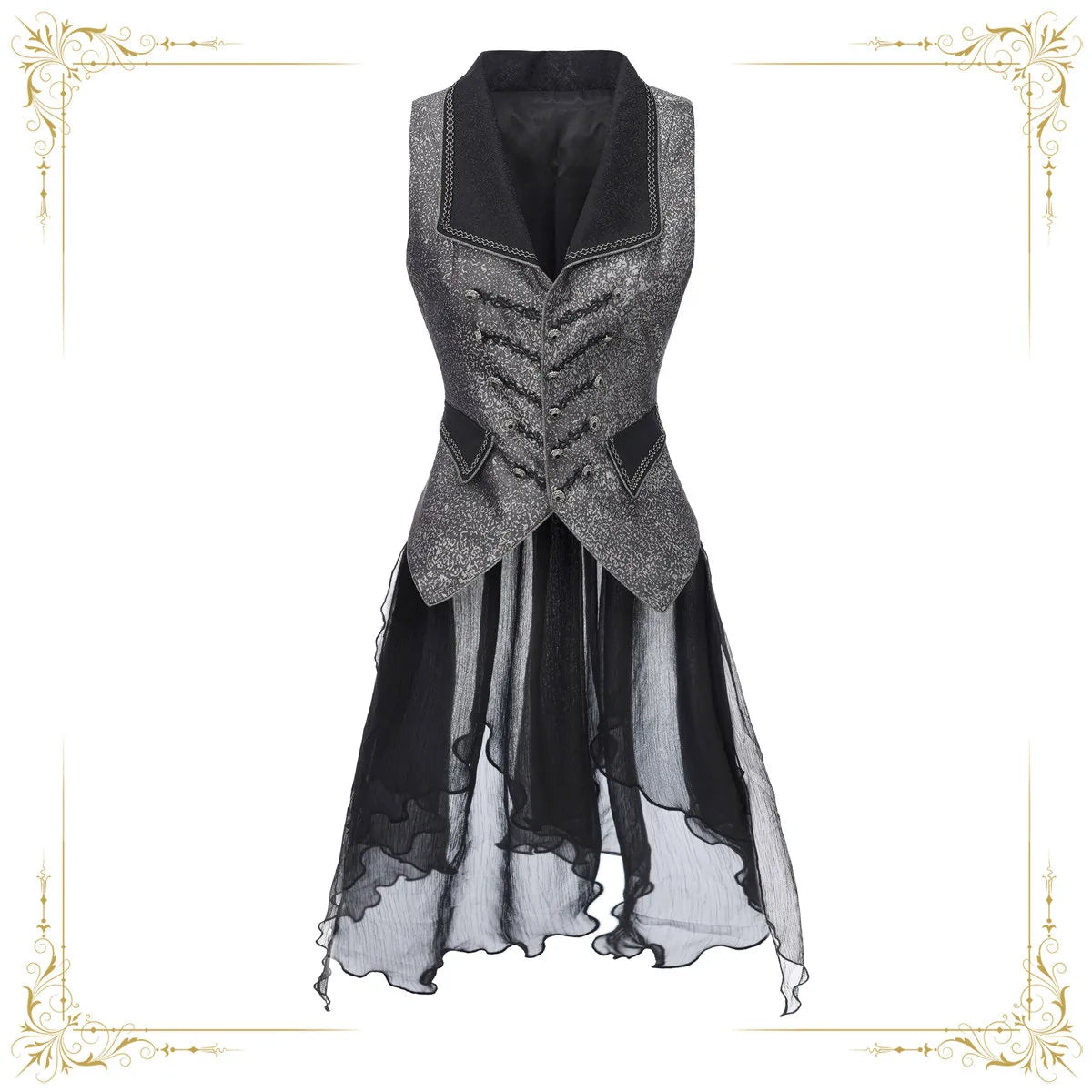 [Ready stock] Immortal misaligned border-original design-retrograde elegant and handsome neutral prince style long coat