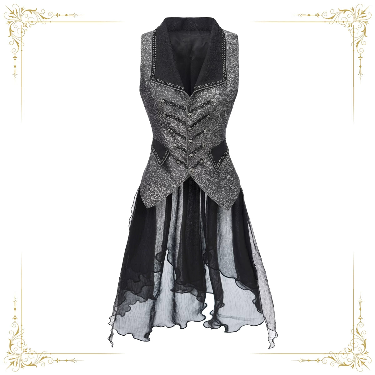 [Ready stock] Immortal misaligned border-original design-retrograde elegant and handsome neutral prince style long coat