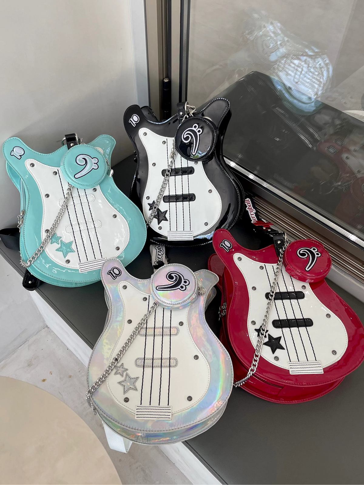 [In Stock] Not a Guitar Original Bass Shape Bag Subculture Y2K Crossbody Shoulder Bag Colorblock Casual