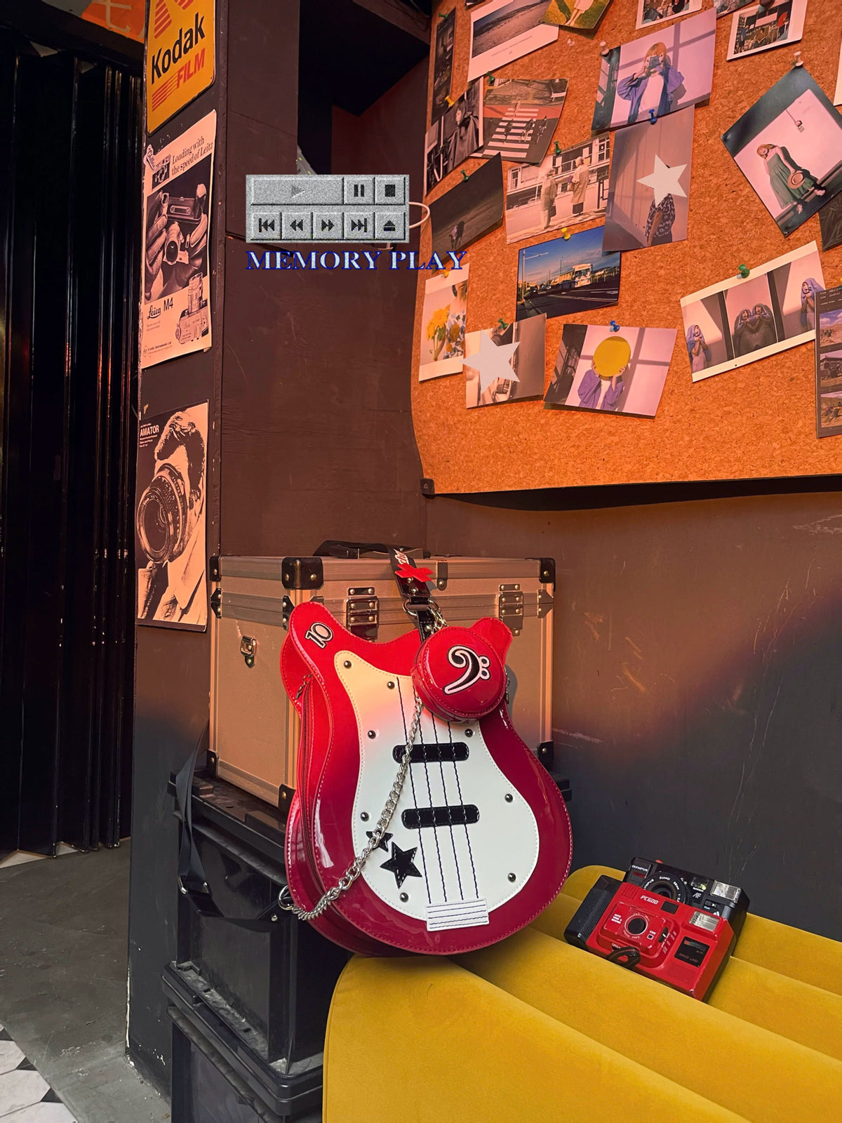 [In Stock] Not a Guitar Original Bass Shape Bag Subculture Y2K Crossbody Shoulder Bag Colorblock Casual