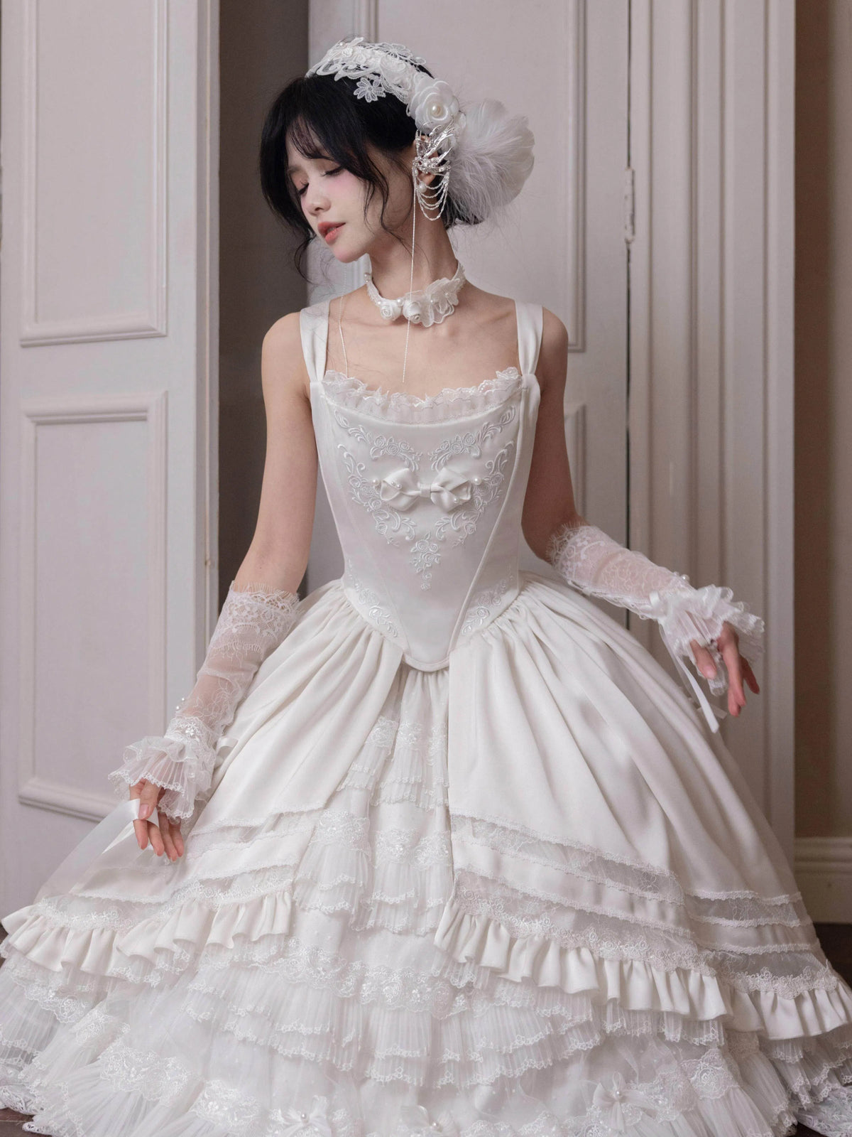 [In Stock] Promise of the Rose Lolita Bridal JSK Gorgeous Full Set FS Lolita