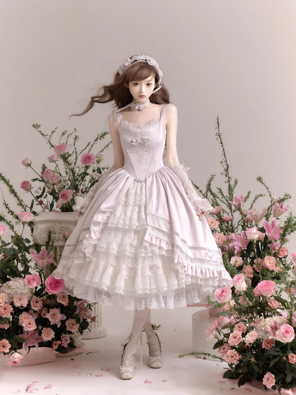 [In Stock] Promise of the Rose Lolita Bridal JSK Gorgeous Full Set FS Lolita