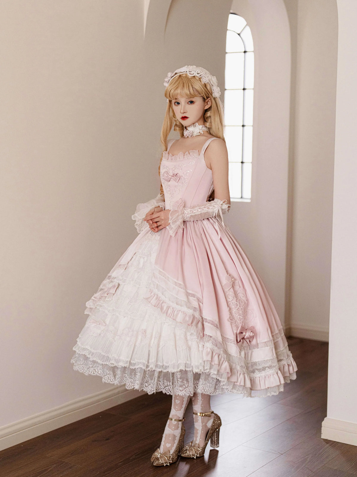 [In Stock] Promise of the Rose Lolita Bridal JSK Gorgeous Full Set FS Lolita