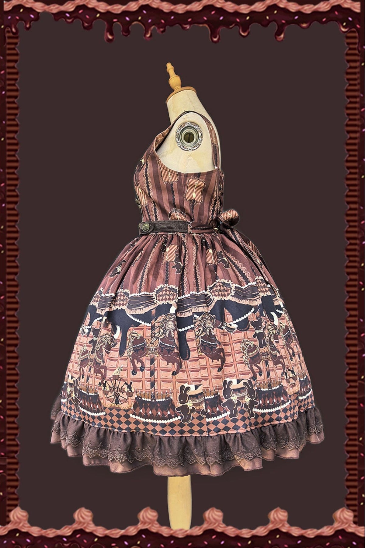 Infanta Chocolate Carousel Cotton Sweet Lolita JSK Dress - LolitaEra