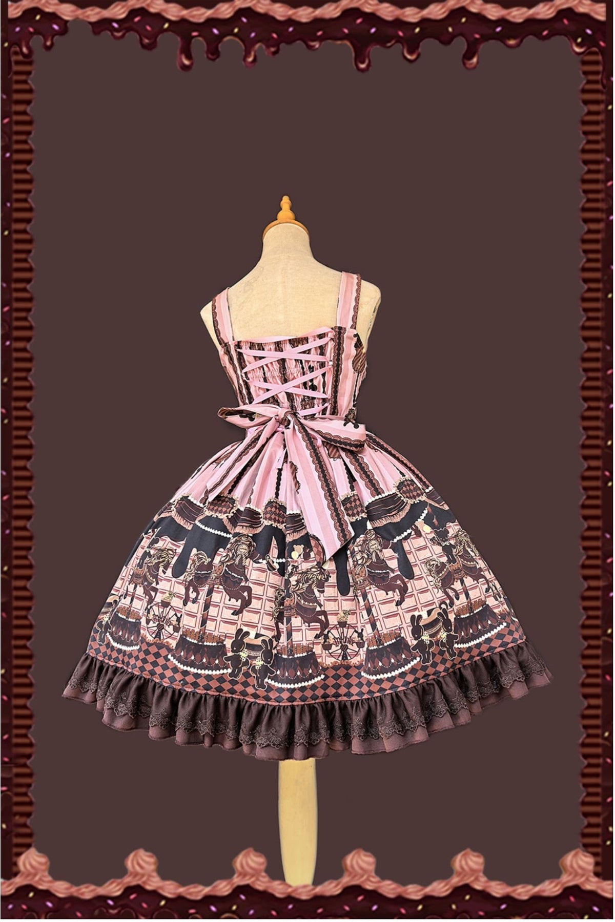 Infanta Chocolate Carousel Cotton Sweet Lolita JSK Dress - LolitaEra