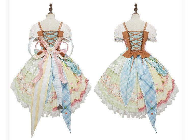 Infinity Warmth Art of Tailoring Lolita Spliced OP Full Set - LolitaEra