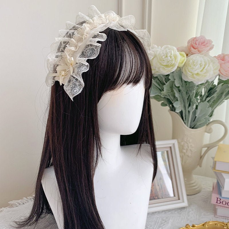 Ivory Tower Classic Dreamy Lolita White OP/JSK Dress - LolitaEraHairbandXSIvory Tower Classic Dreamy Lolita White OP/JSK Dress