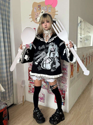 Japanese Anime Culture Sailor - collar Outwear - LolitaEraBlueMJapanese Anime Culture Sailor - collar Outwear