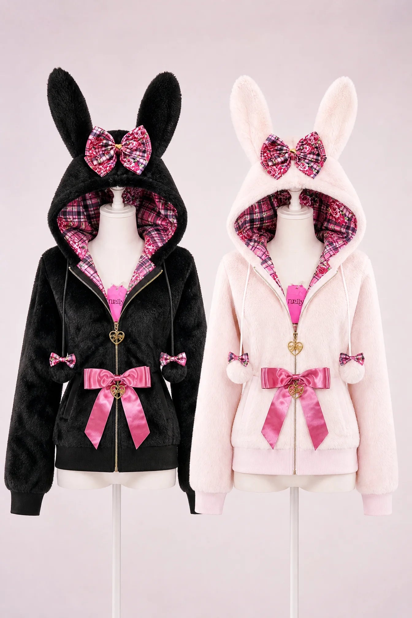 Japanese Bunny Ear Plush Jacket Hime Gal Shibuya Gyaru Style - LolitaEra