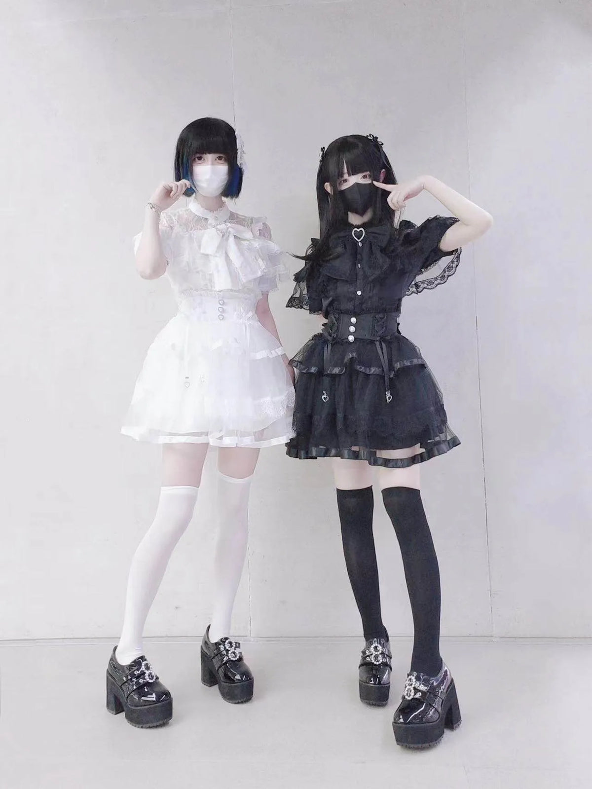 Shirt Virtual Heaven Original Design Mass-Produced Japanese-Style Lace Short-Sleeve Long-Sleeve Bow Cute Elaborate Workmanship for Home Wear