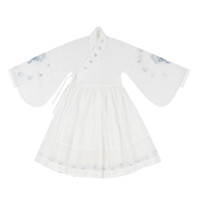 Jiao Jiao Misty Blue Floral Embroidery Wa Lolita High Waist Dress - LolitaEra