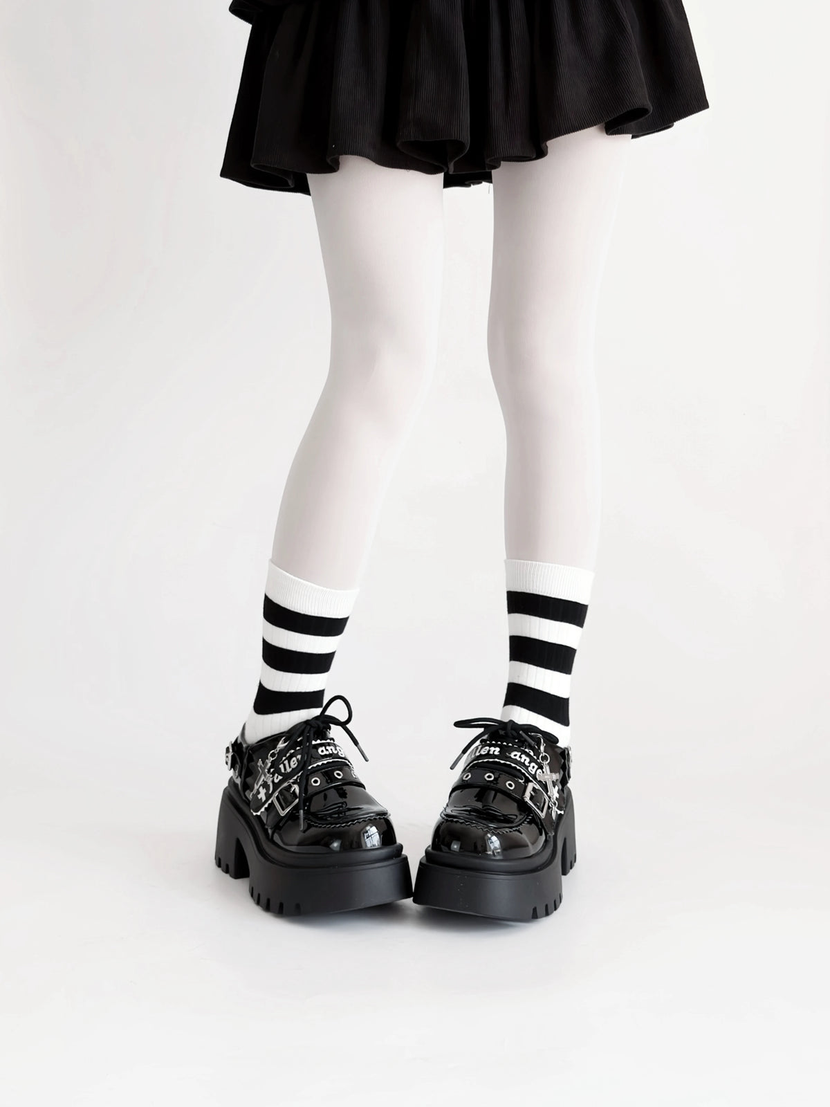 【Banquet Night Four Three】Mengyu Original In-Stock Jk Shoes Dark Sweet Cool Platform Shoes Men's Height-Increasing Lolita Single Shoes Women's