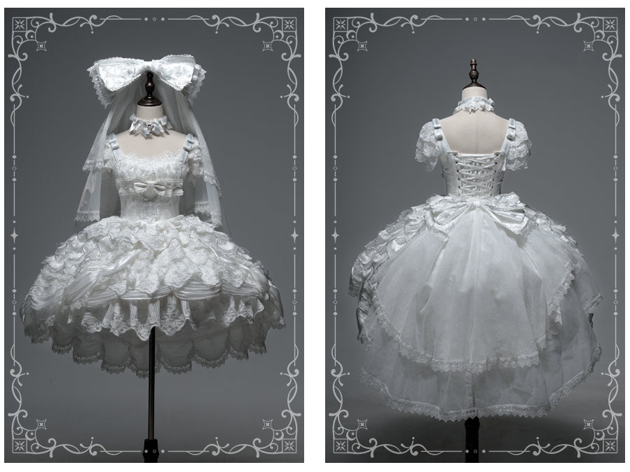 Peacock Feather SP Bridal Lolita White JSK Dress