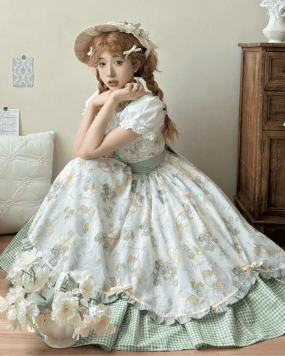 Lolita Blueberry Print Long JSK Dress LC1007