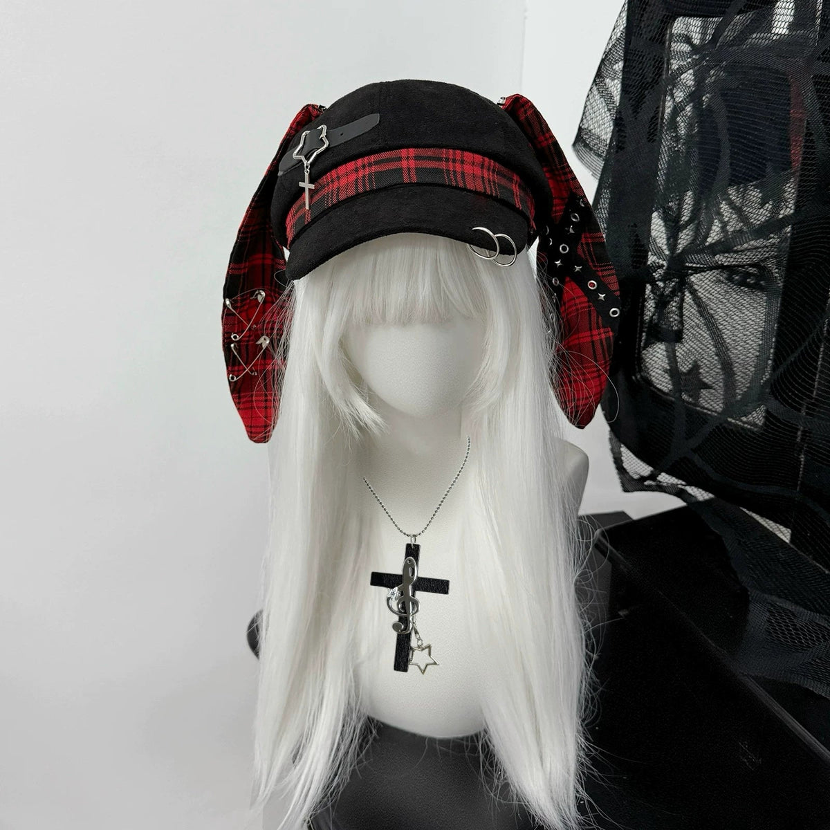 J‑Style Bunny Ear Punk Beret Alt‑Fashion Subculture Hat - LolitaEra