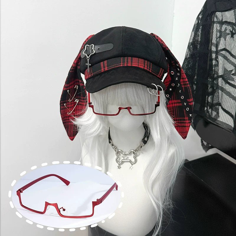 J‑Style Bunny Ear Punk Beret Alt‑Fashion Subculture Hat - LolitaEra