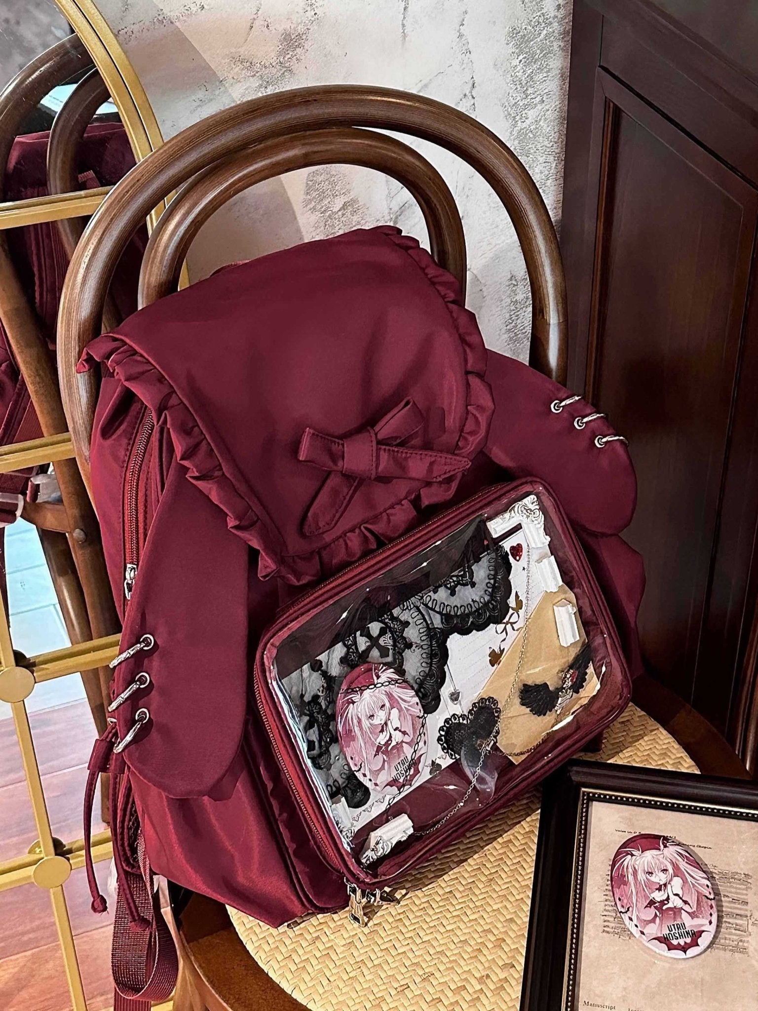 Kawaii Bunny Ear Large - Capacity Backpack Ita Bag 1287 - LolitaEraPinkKawaii Bunny Ear Large - Capacity Backpack Ita Bag 1287