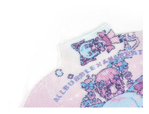 Kawaii Cartoon Japanese Full - print Ruffled T-shirt - LolitaEraPinkKawaii Cartoon Japanese Full - print Ruffled T-shirt