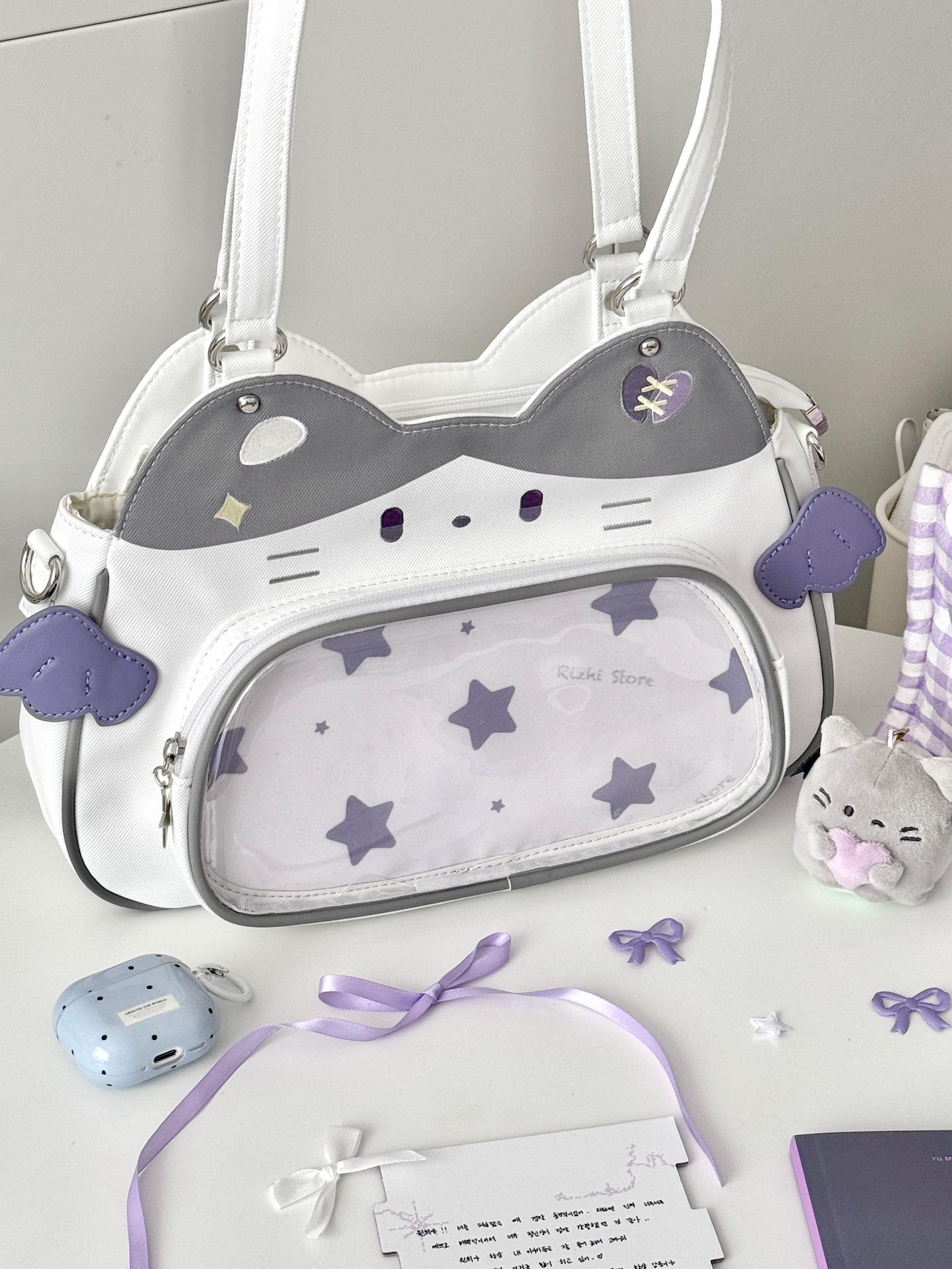 Kawaii Cat Nylon Ita Bag - LolitaEra2Kawaii Cat Nylon Ita Bag