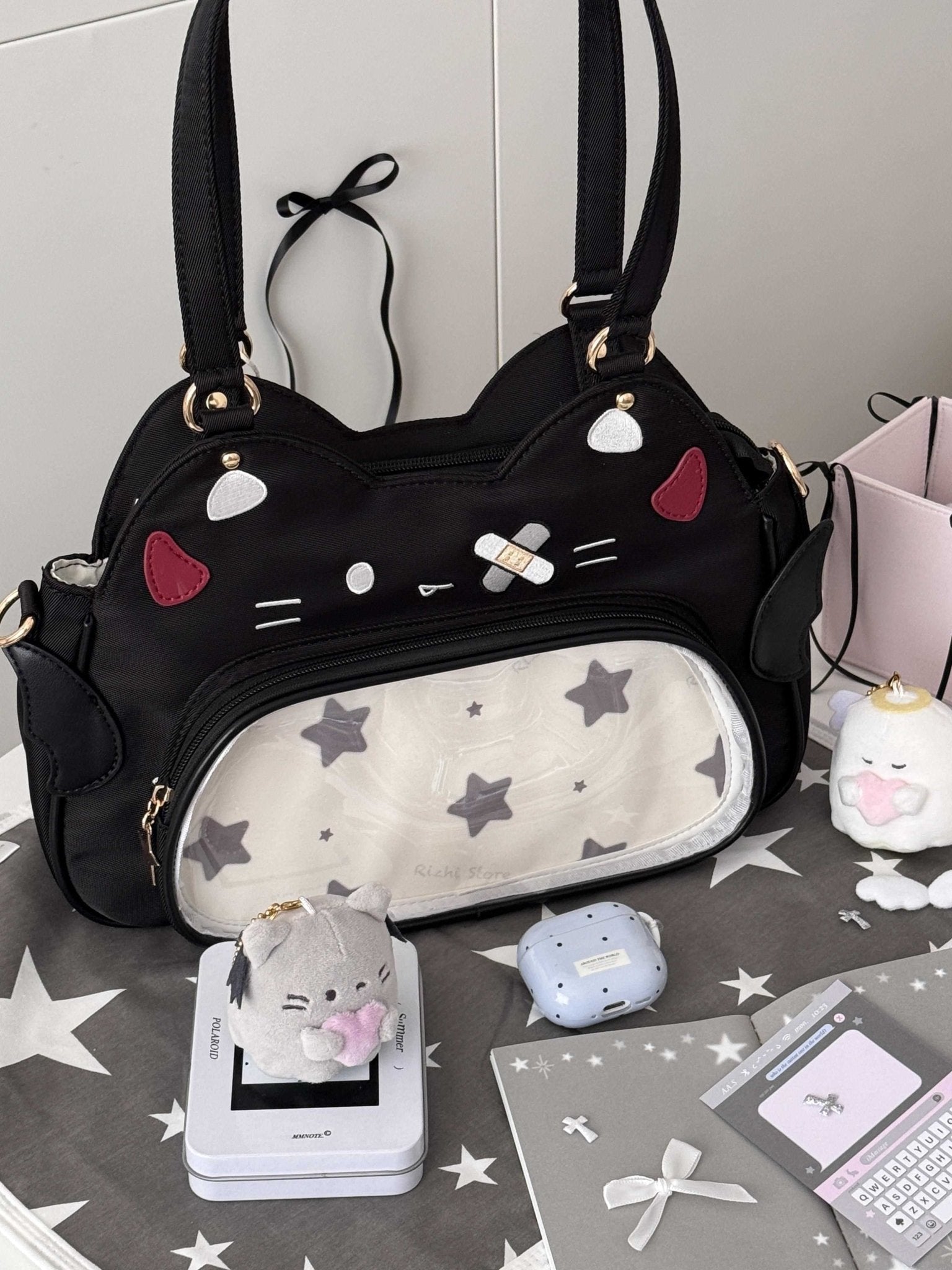 Kawaii Cat Nylon Ita Bag - LolitaEra1Kawaii Cat Nylon Ita Bag