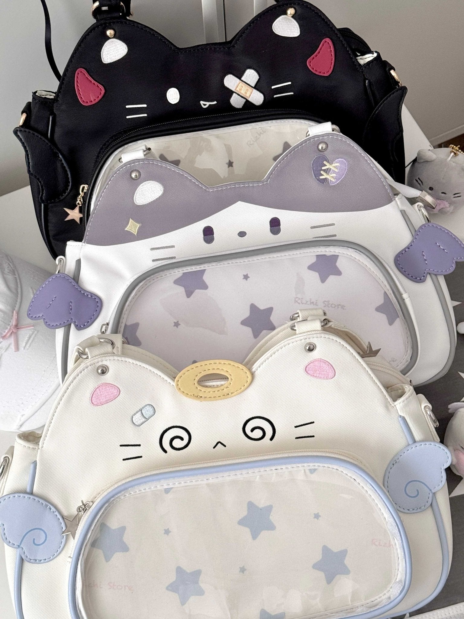 Kawaii Cat Nylon Ita Bag - LolitaEra1Kawaii Cat Nylon Ita Bag