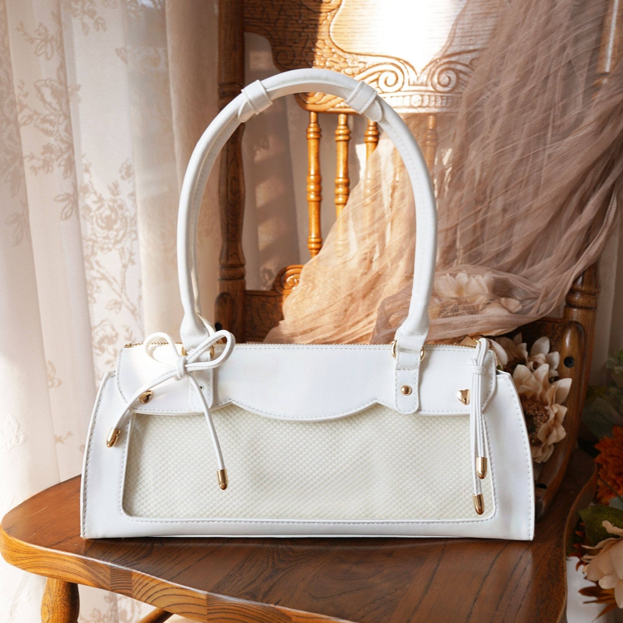 Kawaii Cream - Filled Chocolate Baguette Mini Ita Bag 1286 - LolitaEraWhiteKawaii Cream - Filled Chocolate Baguette Mini Ita Bag 1286