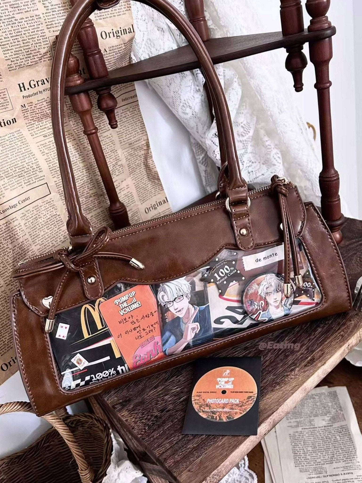 Kawaii Cream - Filled Chocolate Baguette Mini Ita Bag 1286 - LolitaEraWhiteKawaii Cream - Filled Chocolate Baguette Mini Ita Bag 1286