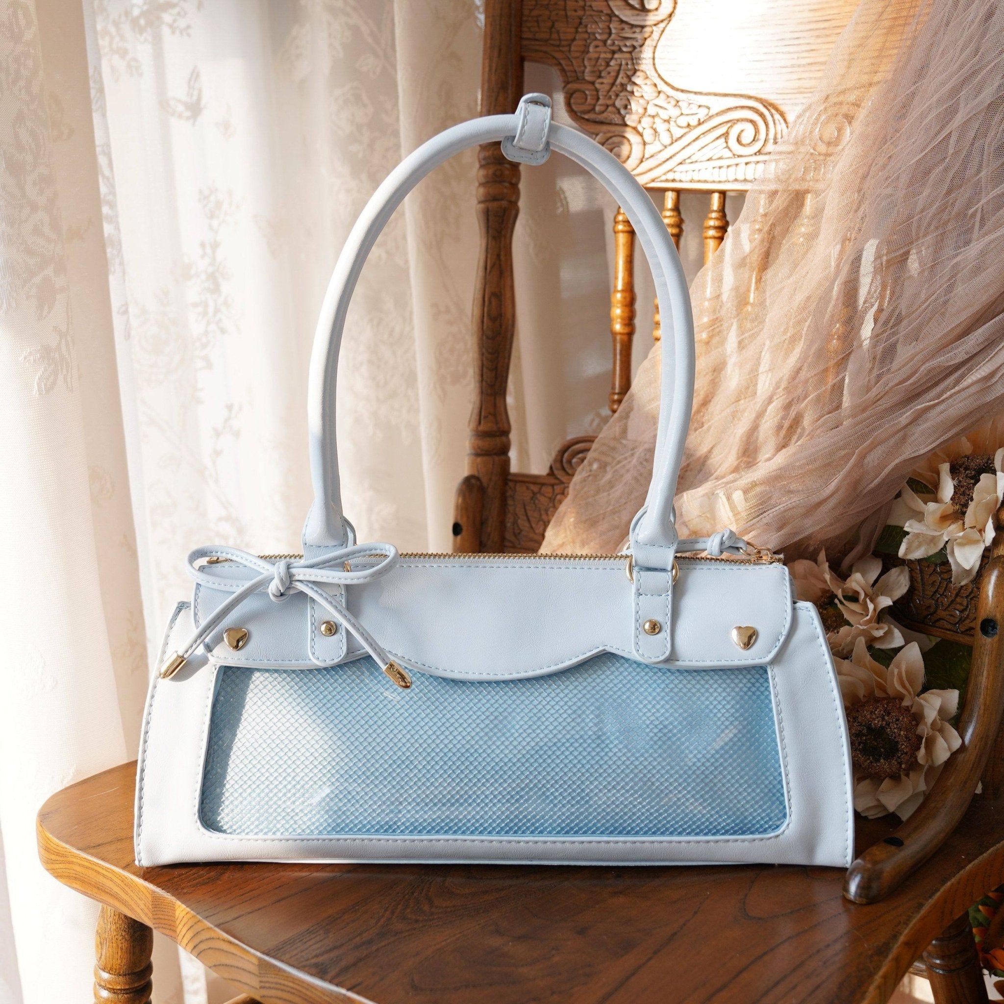 Kawaii Cream - Filled Chocolate Baguette Mini Ita Bag 1286 - LolitaEraBlueKawaii Cream - Filled Chocolate Baguette Mini Ita Bag 1286