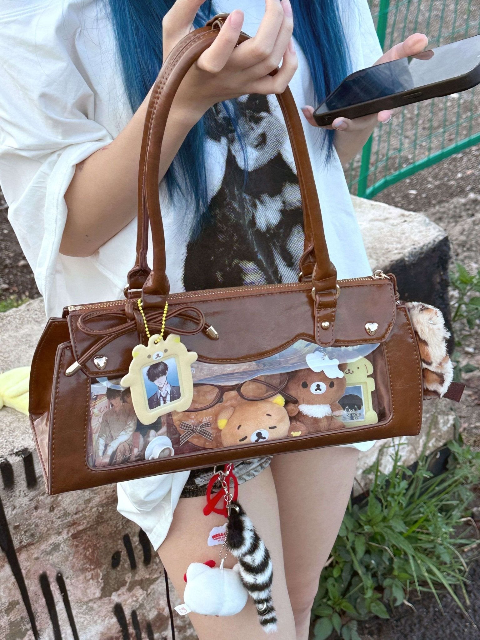 Kawaii Cream - Filled Chocolate Baguette Mini Ita Bag 1286 - LolitaEraWhiteKawaii Cream - Filled Chocolate Baguette Mini Ita Bag 1286