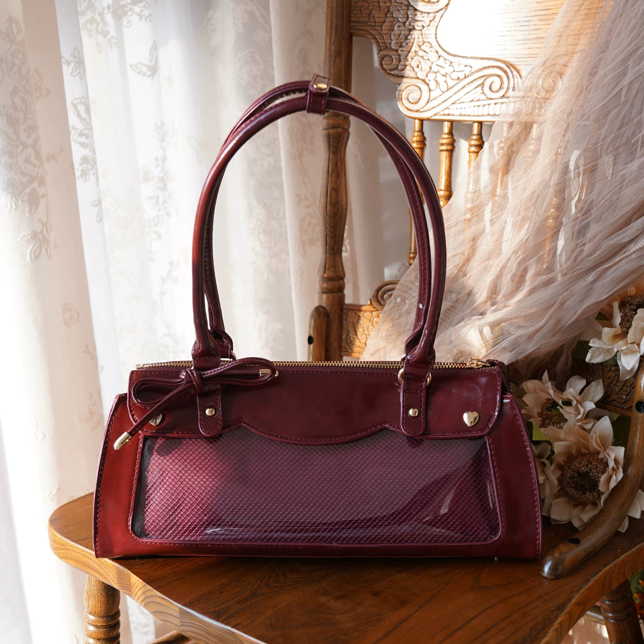 Kawaii Cream - Filled Chocolate Baguette Mini Ita Bag 1286 - LolitaEraRedKawaii Cream - Filled Chocolate Baguette Mini Ita Bag 1286