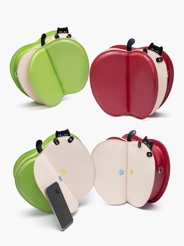 Kawaii Flip - Flap Apple Backpack - LolitaEraGreenKawaii Flip - Flap Apple Backpack