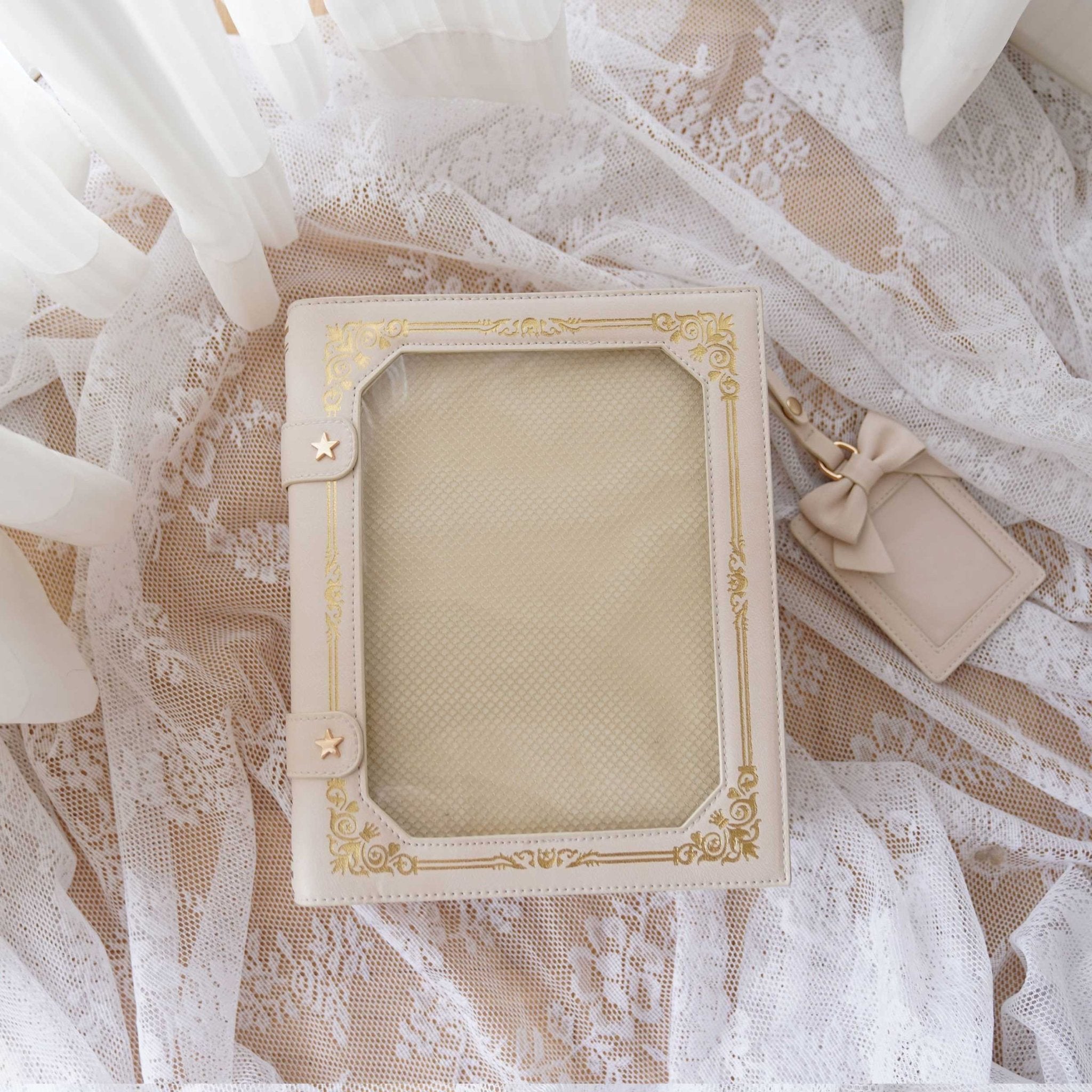 Kawaii Gilded Magic Book Ita Bag 1285 - LolitaEraBeigeKawaii Gilded Magic Book Ita Bag 1285