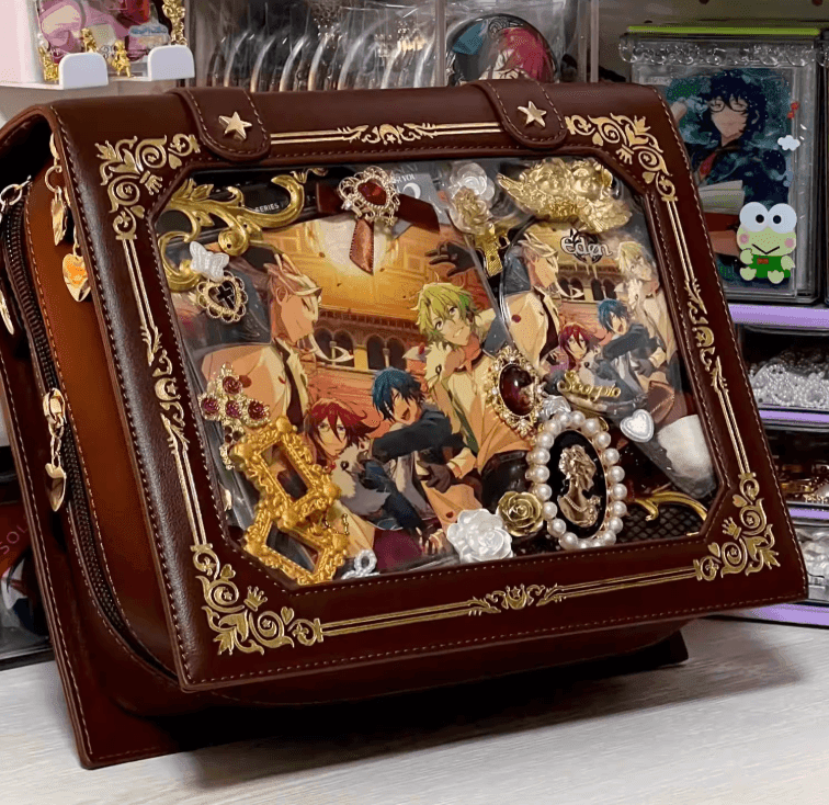 Kawaii Gilded Magic Book Ita Bag 1285 - LolitaEraPurpleKawaii Gilded Magic Book Ita Bag 1285