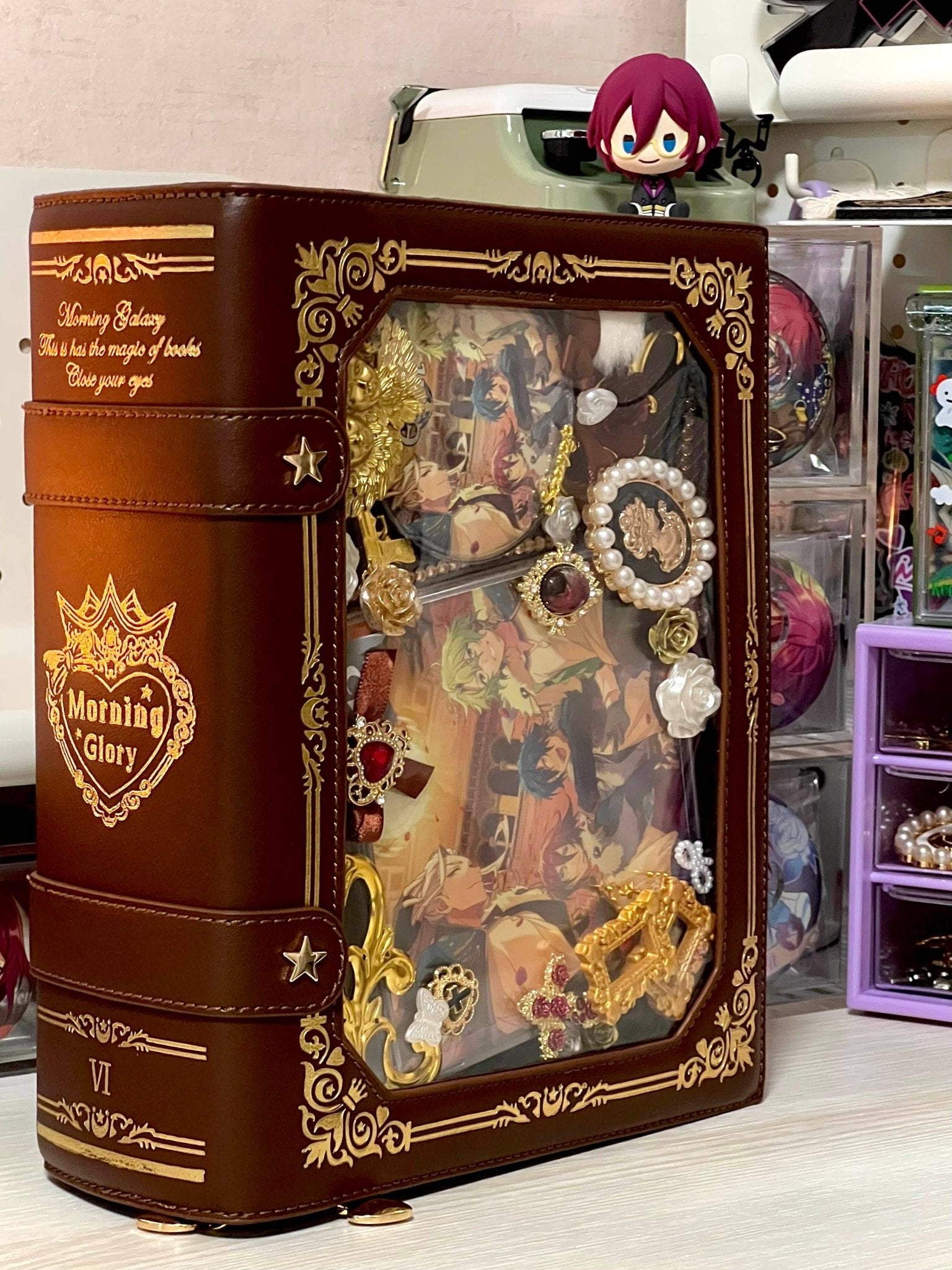 Kawaii Gilded Magic Book Ita Bag 1285 - LolitaEraPurpleKawaii Gilded Magic Book Ita Bag 1285