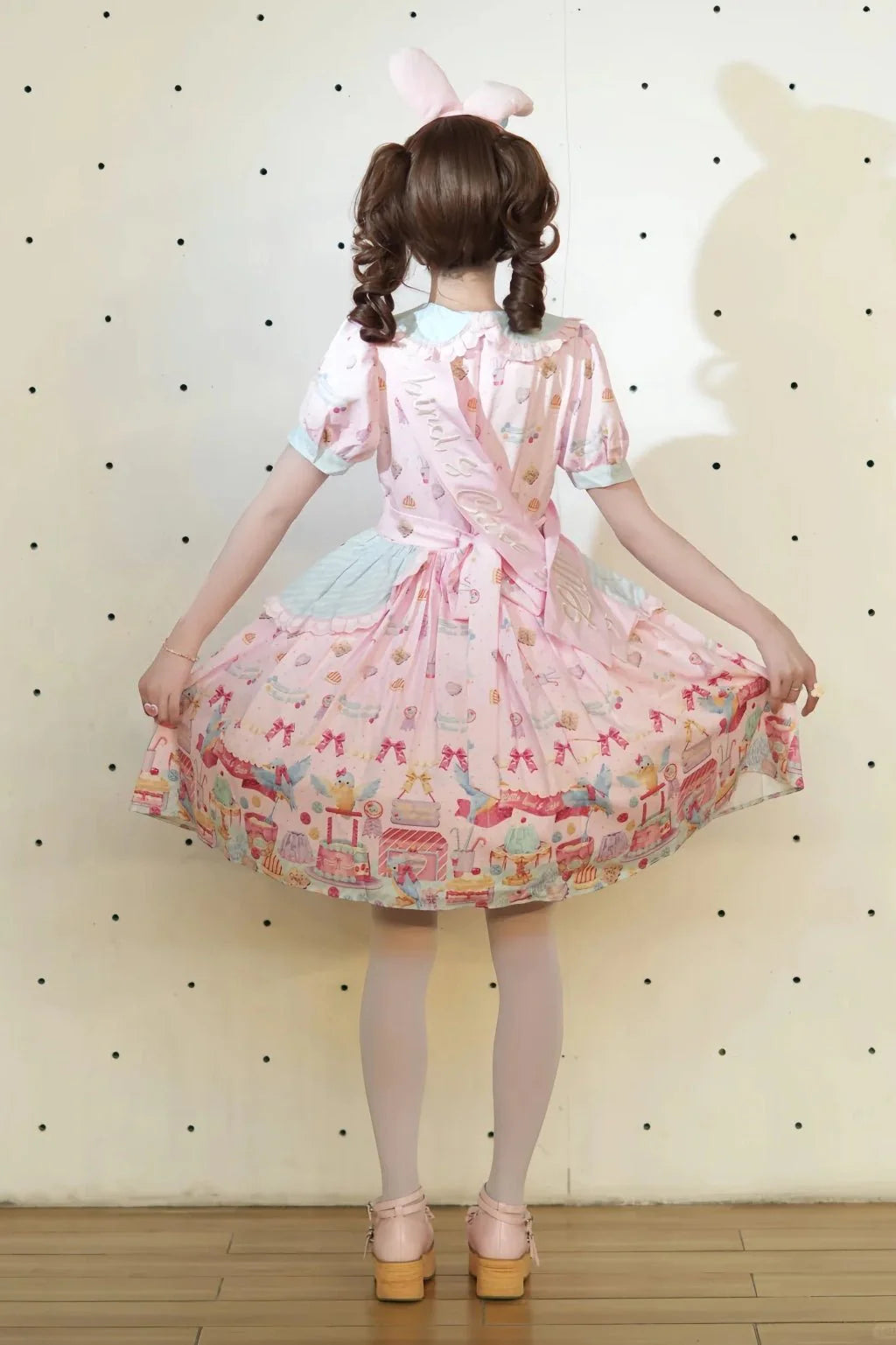 Kingfisher Pastry Chef Sweet Print Lolita OP Dress - LolitaEraBlack OP+SashSKingfisher Pastry Chef Sweet Print Lolita OP Dress