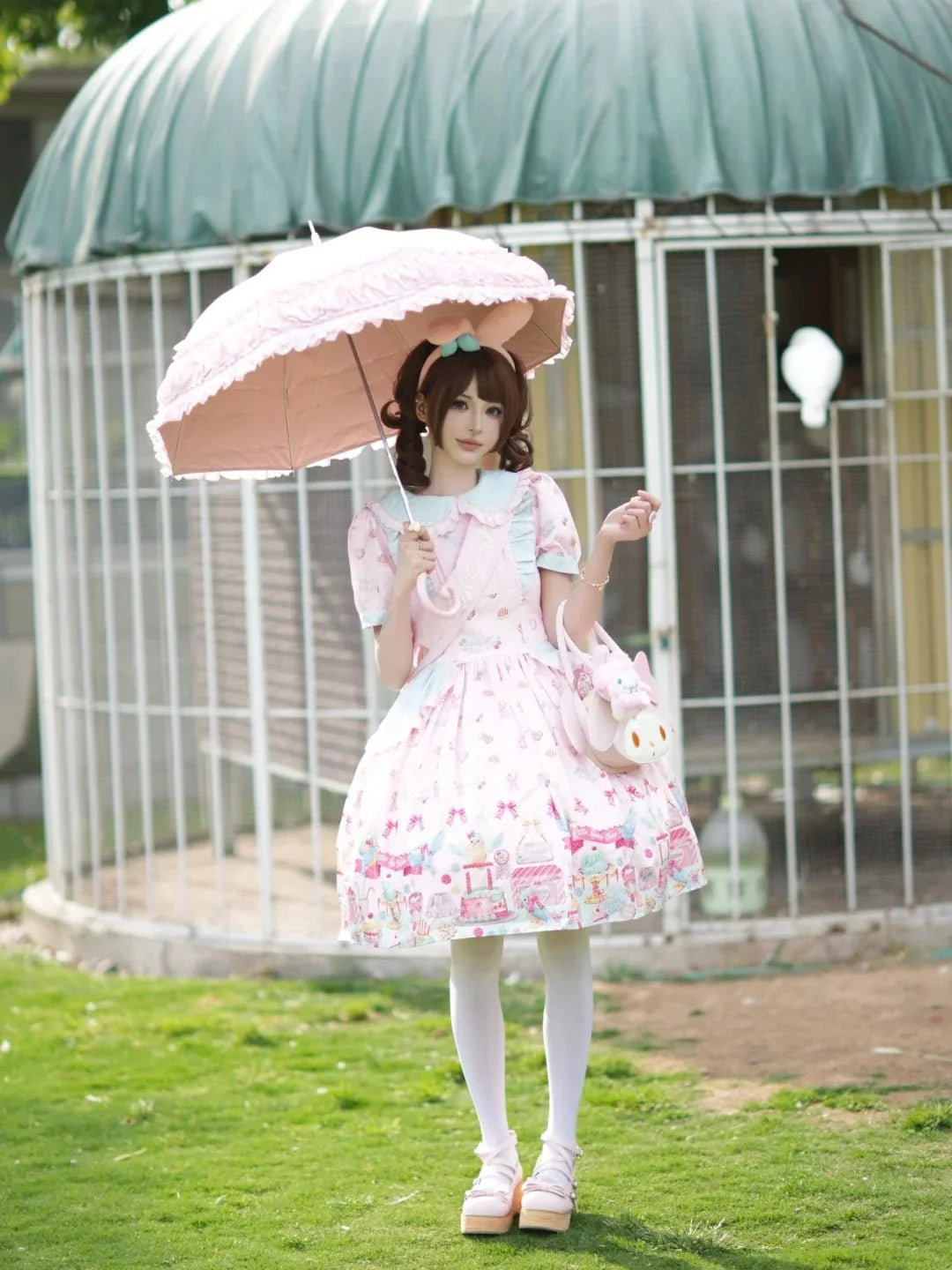 Kingfisher Pastry Chef Sweet Print Lolita OP Dress - LolitaEraBlack OP+SashSKingfisher Pastry Chef Sweet Print Lolita OP Dress