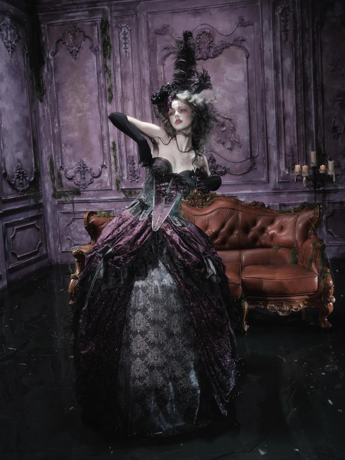 Legacy of the Departed Gothic Dark Butterfly Specter Boned Corset - LolitaEra