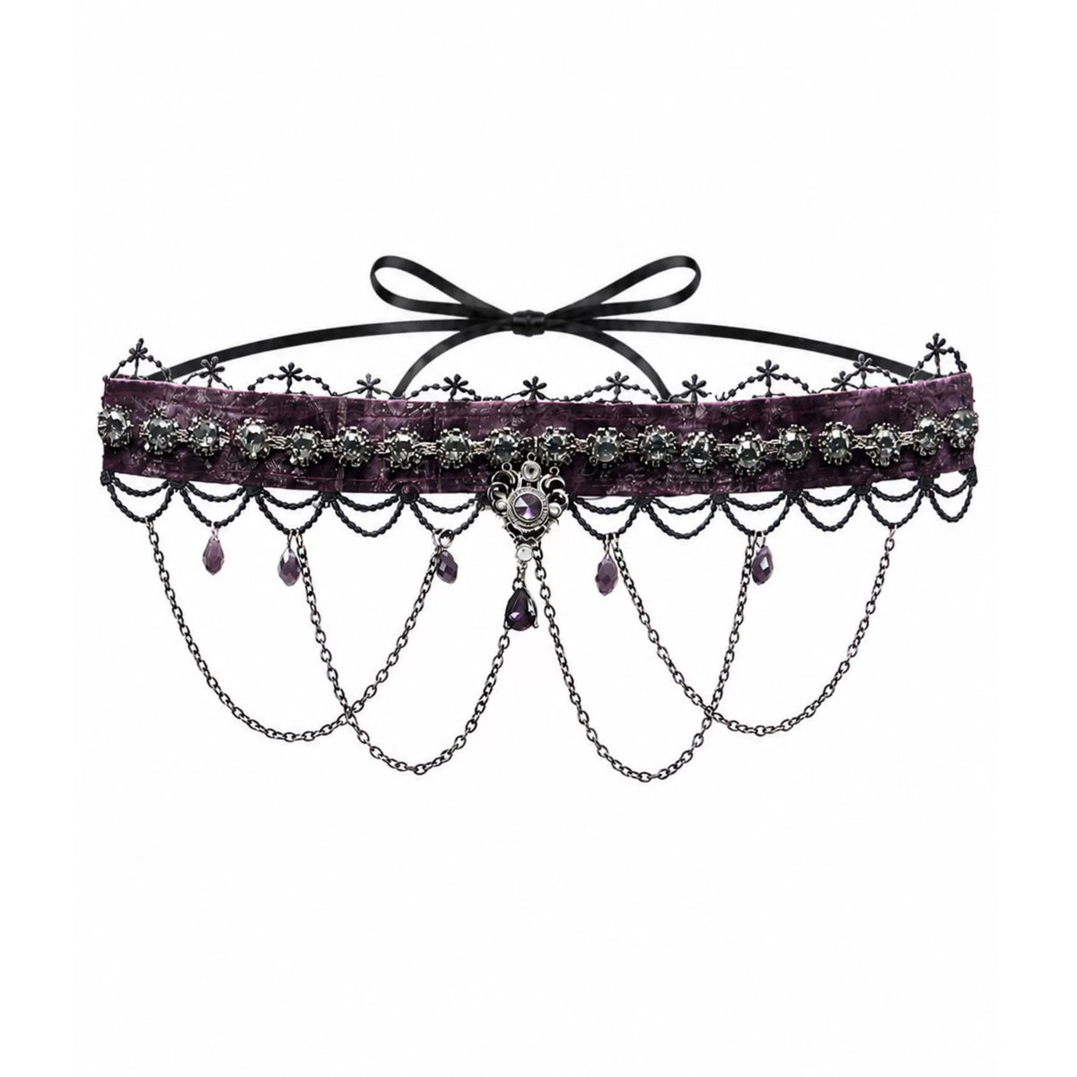 Legacy of the Departed Gothic Dark Drowned Earl Purple Boned Corset - LolitaEra