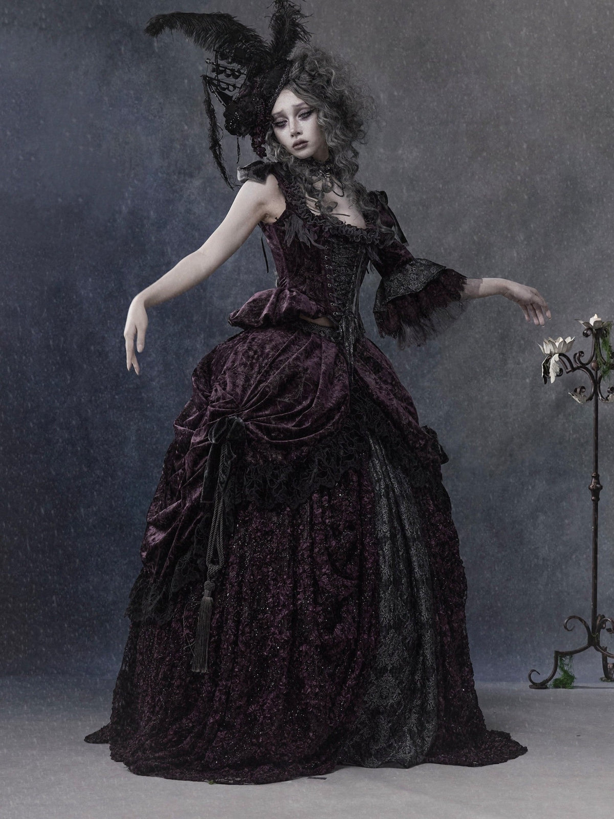 Legacy of the Departed Gothic Dark Drowned Earl Purple Evening Skirt - LolitaEra