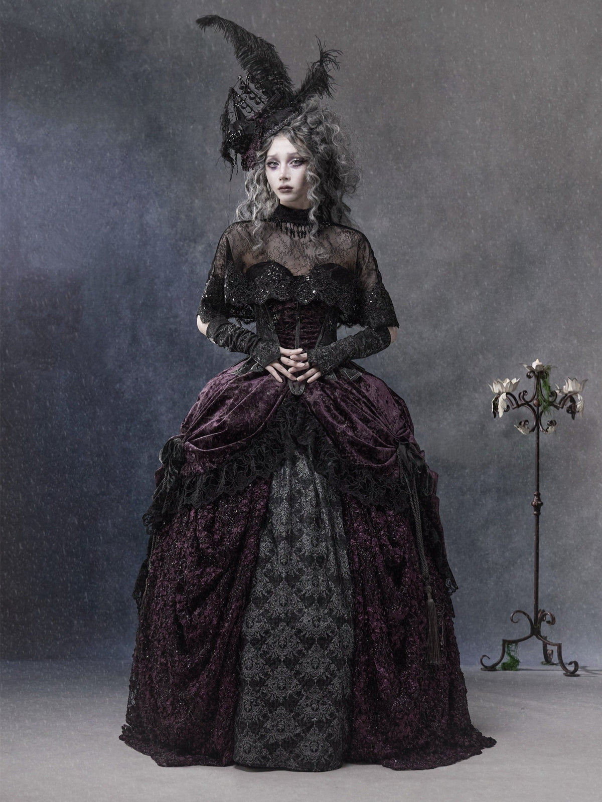 Legacy of the Departed Gothic Dark Lace Black Cape Outerwear - LolitaEra