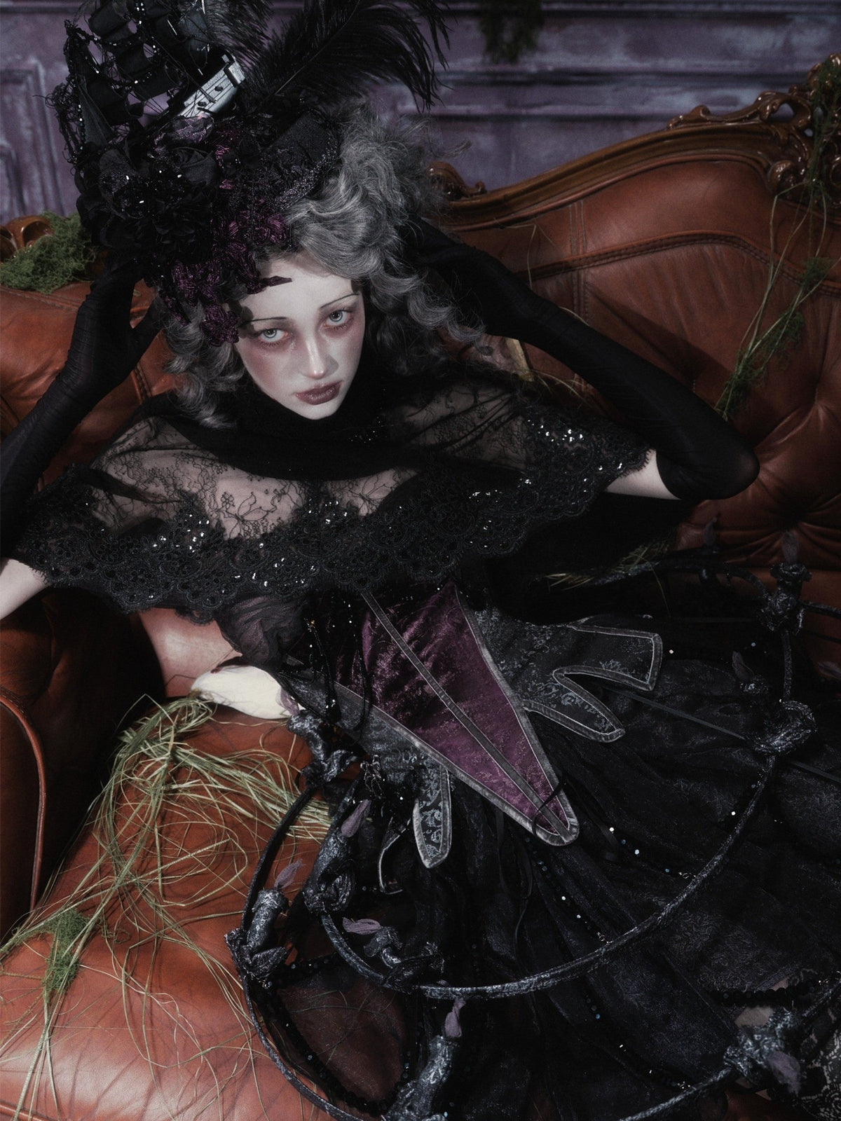 Legacy of the Departed Gothic Dark Lace Black Cape Outerwear - LolitaEra