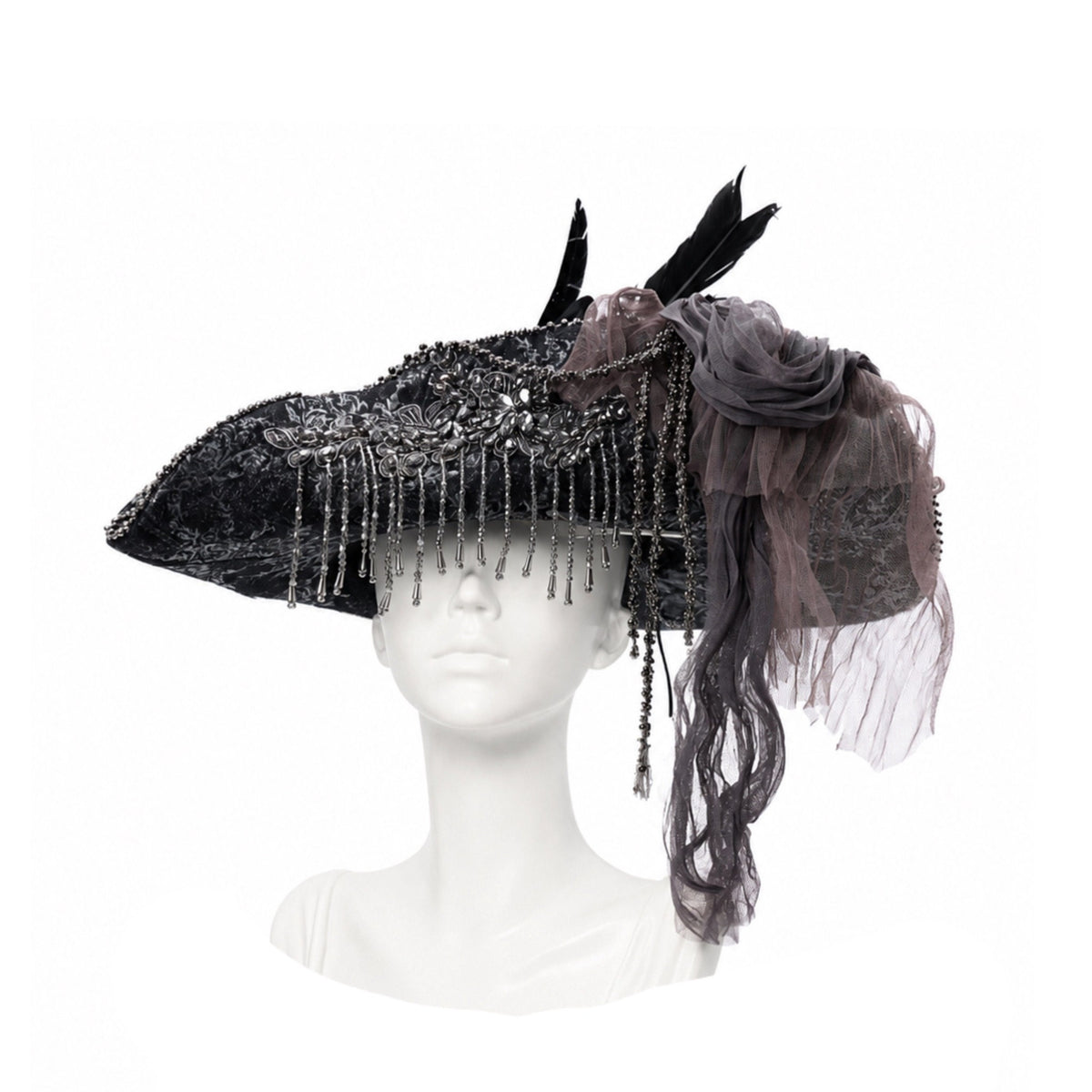 Legacy of the Departed Gothic Dark Silent Mary Pirate Hat - LolitaEra