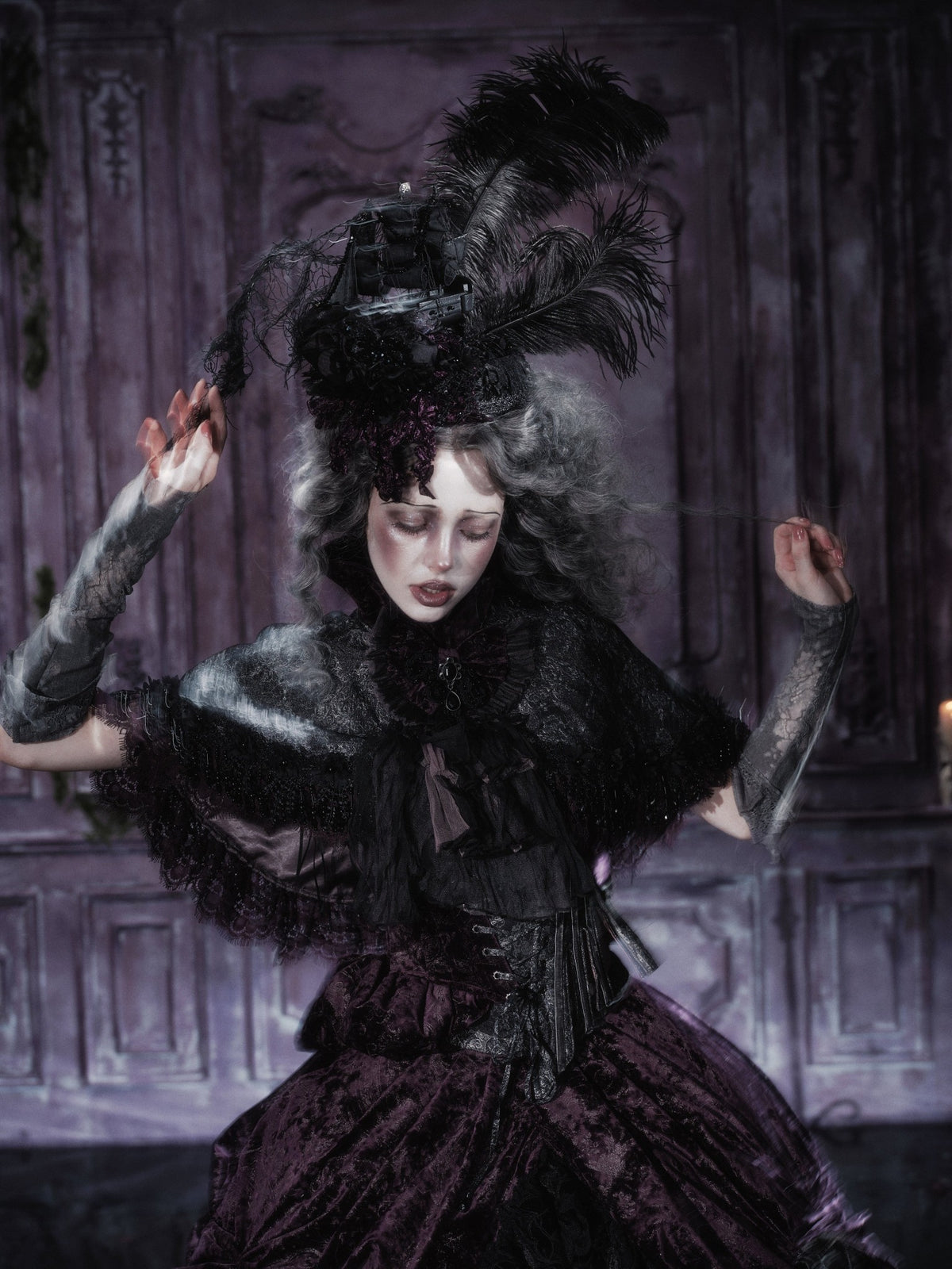 Legacy of the Departed Gothic Dark Silent Mary Sailing Ship Hat - LolitaEra