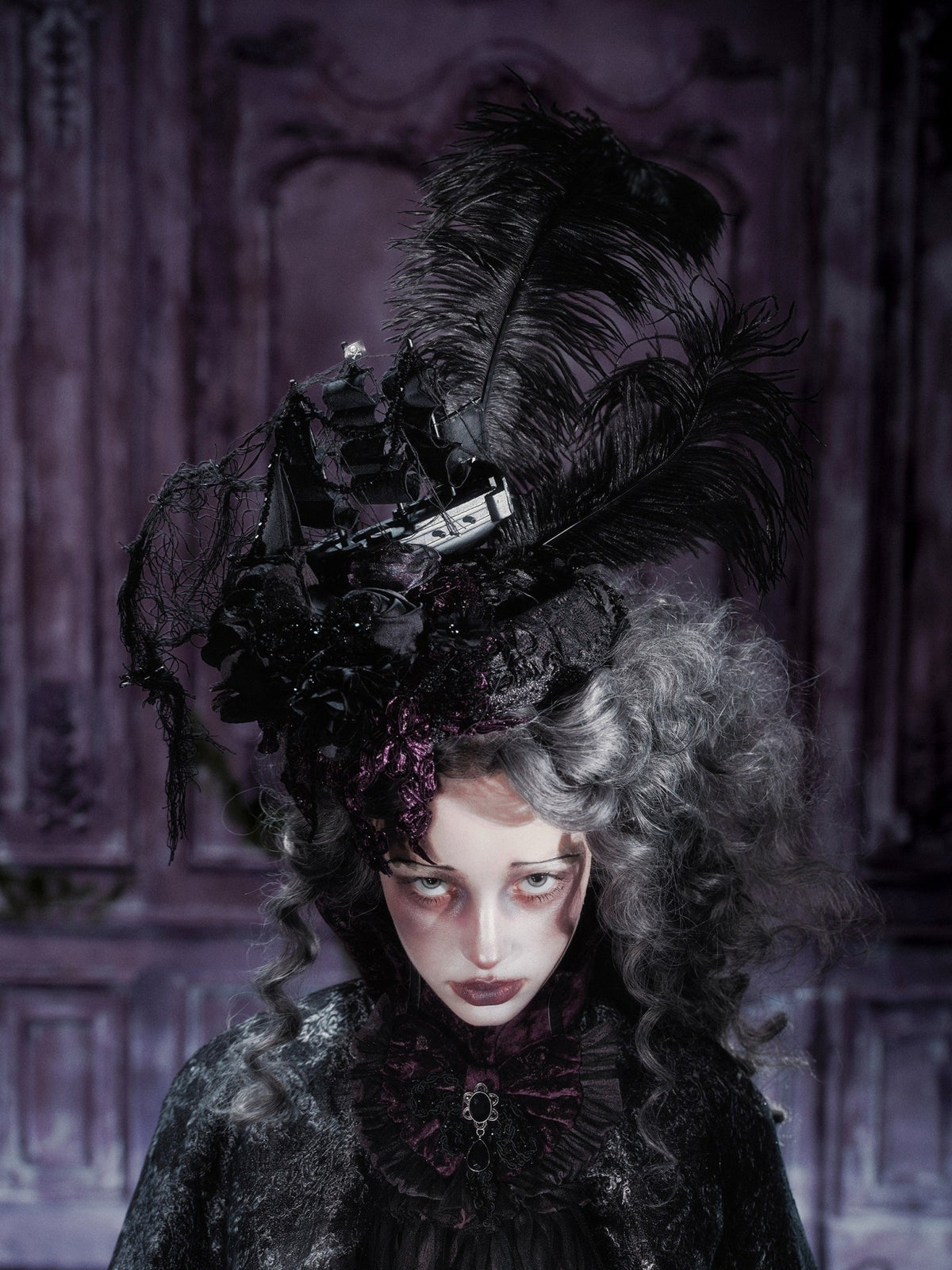 Legacy of the Departed Gothic Dark Silent Mary Sailing Ship Hat - LolitaEra