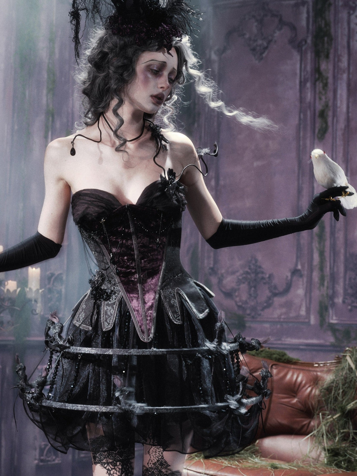 Legacy of the Departed Gothic Dark Spirit-Guiding Lantern Evening Skirt - LolitaEra