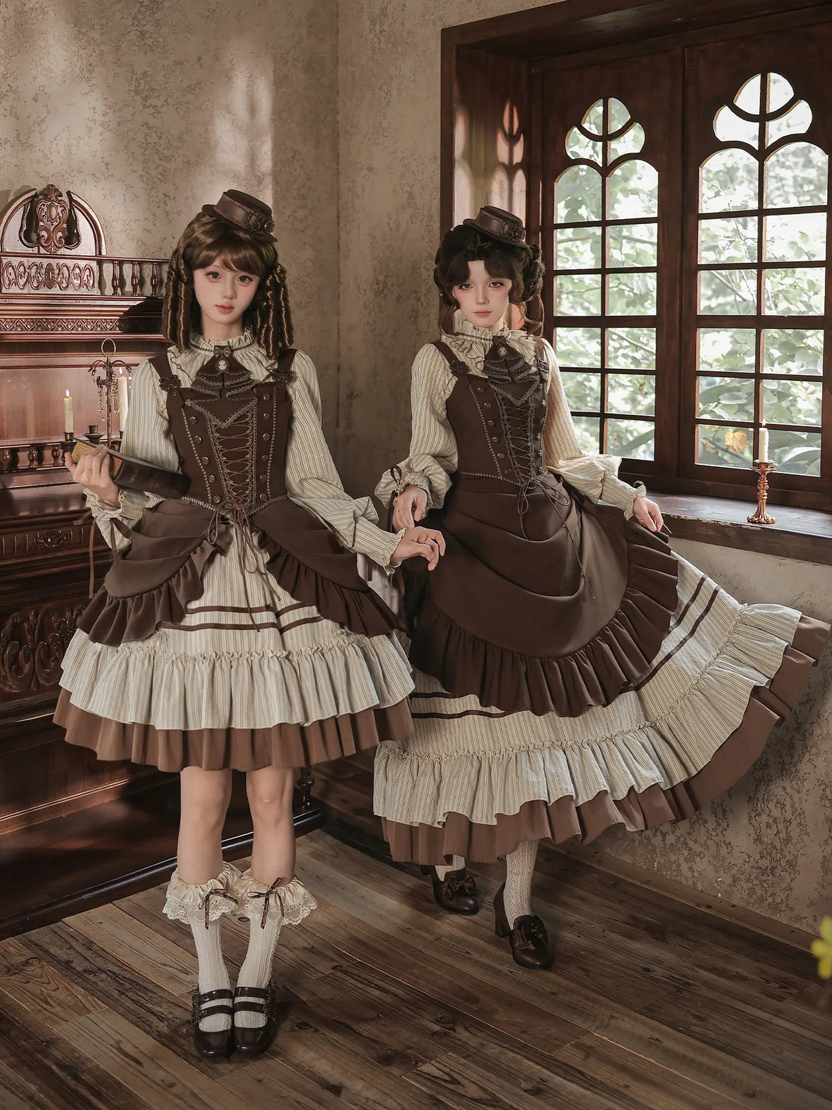 Letters and Poems·At Sunset | Wp Original Sub-Brand Ruffled Op Bra Two-Way Wear Curtain Twin Skirt Autumn