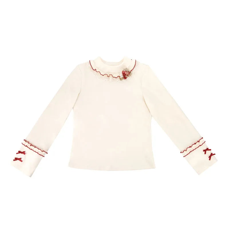 Chuandai Time: Light Snow Strawberry, Chinese-Style Sweet Two-Tone Strawberry Embroidered Jsk Skirt, Waist-Cinching Short Skirt, Worn with a Shirt Underneath